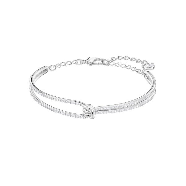 Swarovski Lifelong Bangle, White, Rhodium Plated 5368552