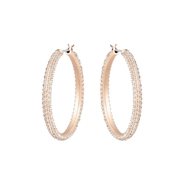 Swarovski Stone Hoop Pierced Earrings, Pink, Rose-Gold Tone Plated 5383938
