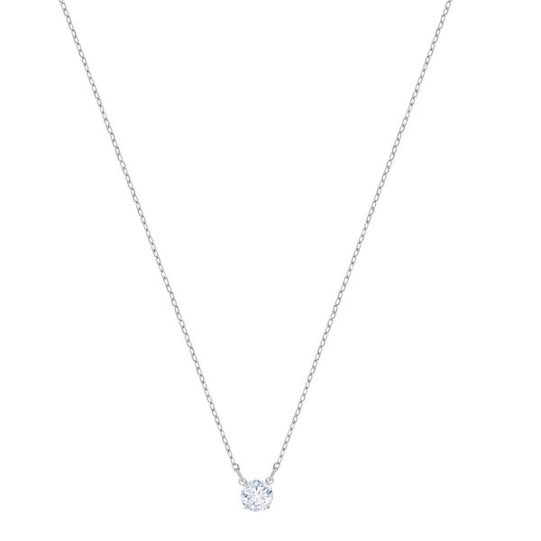 Swarovski Attract Round Necklace, White, Rhodium Plated 5408442