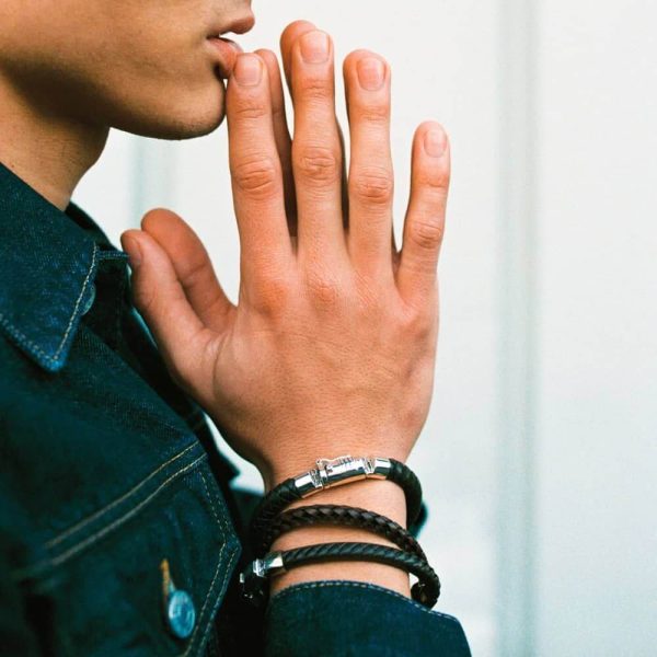 Buddha to Buddha Ben Black Leather Bracelet 544 BL 4