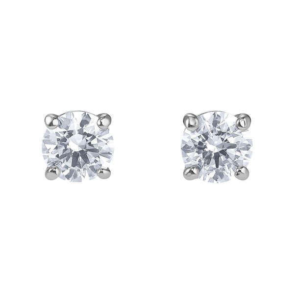 Swarovski Attract Stud Pierced Earrings, White, Rhodium Plated 5509937