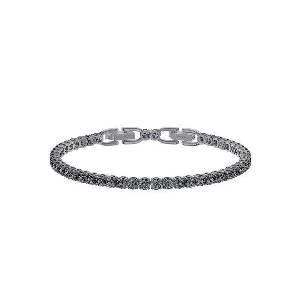 Swarovski Tennis Deluxe Bracelet, Gray, Ruthenium Plated 5514655