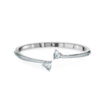 Swarovski Attract Soul Heart Bangle, White, Rhodium Plated 5518814