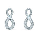 Swarovski Infinity Mini Pierced Earrings, White, Rhodium Plated 5518880