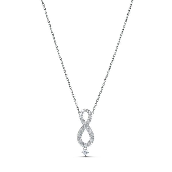 Swarovski Infinity Necklace, White, Rhodium Plated 5537966