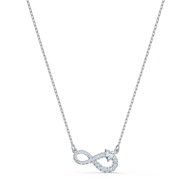 Swarovski Necklace, Crystals, White, Rhodium Plated 5538102