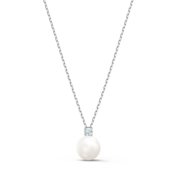 Swarovski Treasure Pearl Necklace, White, Rhodium Plated 5563288