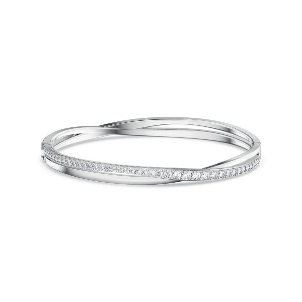 Swarovski Twist Rows Bracelet, White, Rhodium Plated 5565210