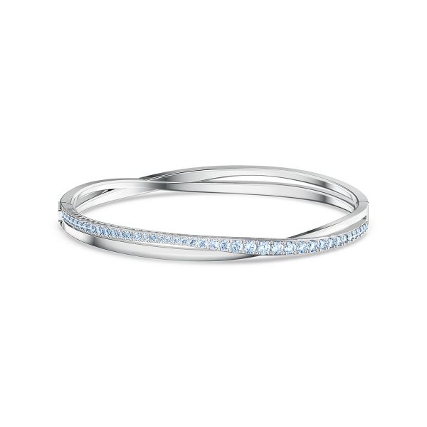 Swarovski Twist Rows Bracelet, Blue, Rhodium Plated 5582810