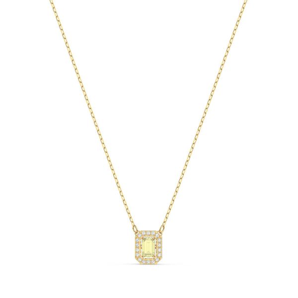 Swarovski Millenia Necklace. Square Cut Zirconia, Yellow, Gold-Tone Plated 5598421