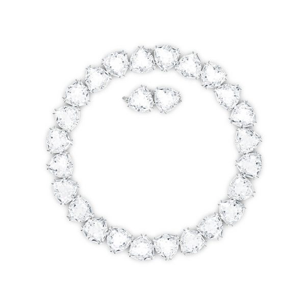 Swarovski Millenia Necklace, Triangle, White, Rhodium Plated 5599167