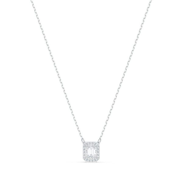 Swarovski Millenia Necklace, Square Zirconia, White, Rhodium Plated 5599177