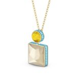 Swarovski Orbita Necklace, Square Cut Crystal, White, Gold-Tone Plated 5600513