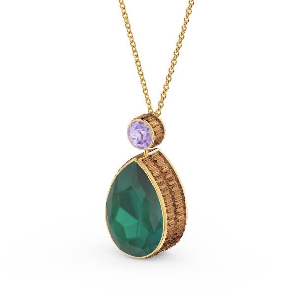 Swarovski Orbita Necklace, Drop Cut Crystal, Multicolored, Gold-Tone Plated 5600517