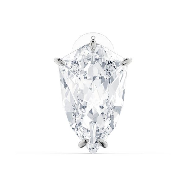 Swarovski Mesmera Clip Earrings, Trilliant Cut Crystal, White, Rhodium Plated 5600758