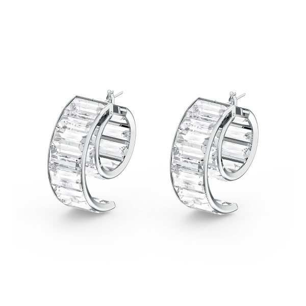 Swarovski Matrix Earrings, White, Rhodium Plated 5600776