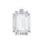 Swarovski Mesmera Clip Earrings, Single, Octagon Cut Crystal, White, Rhodium Plated 5600860