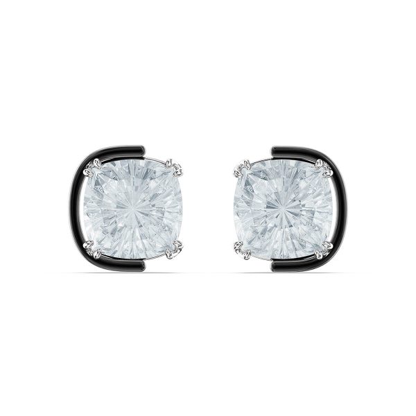 Swarovski Harmonia Earrings, Cushion Cut Crystals, White, Mixed Metal Finish 5600943