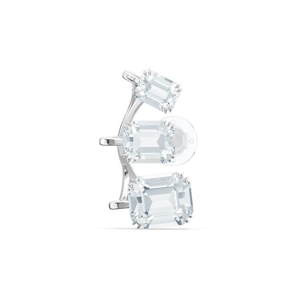 Swarovski Millenia Ear Cuff, Single, Graduated Crystals, White, Rhodium Plated, Crystal 5602783