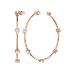 Swarovski Constella Hoop Earrings, White, Rose-Gold Tone Plated 5609706