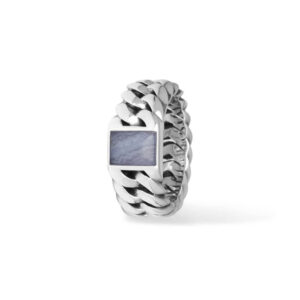 Buddha to Buddha Chain Stone Blue Lace Agate Silver Ring 603 BA 2