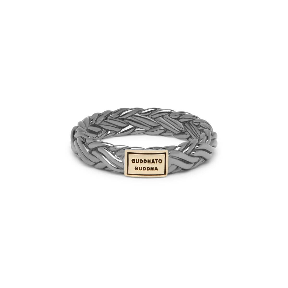 Buddha to Buddha Katja XS Black Rhodium Shine Gold 14kt Ring 605 BR SG