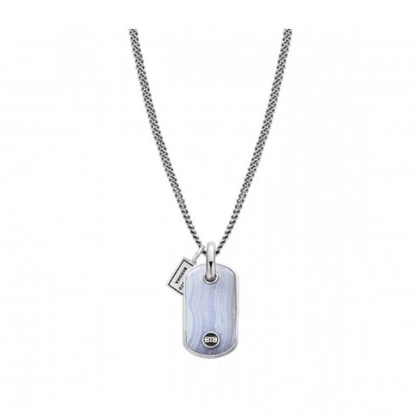 Buddha to Buddha Stone Blue Lace Agate Silver Pendant 676 BA 2