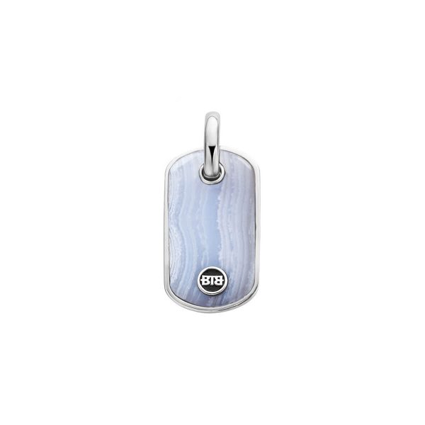 Buddha to Buddha Stone Blue Lace Agate Silver Pendant 676 BA
