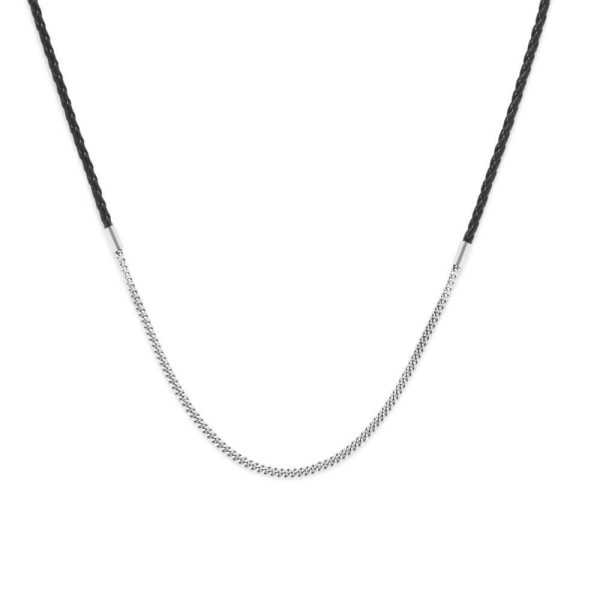 Buddha to Buddha Essential Mix Silver & Leather Black Necklace 691