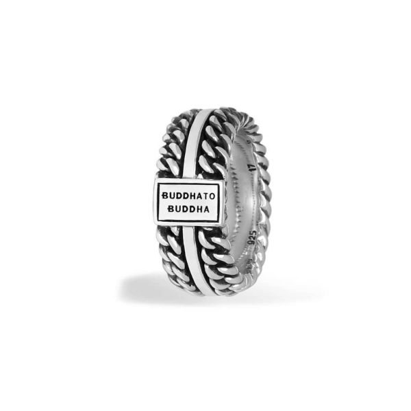 Buddha to Buddha Chain Texture Silver Ring 788 2