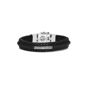 Buddha to Buddha Nurul Small Black Leather Bracelet 816 BL 3