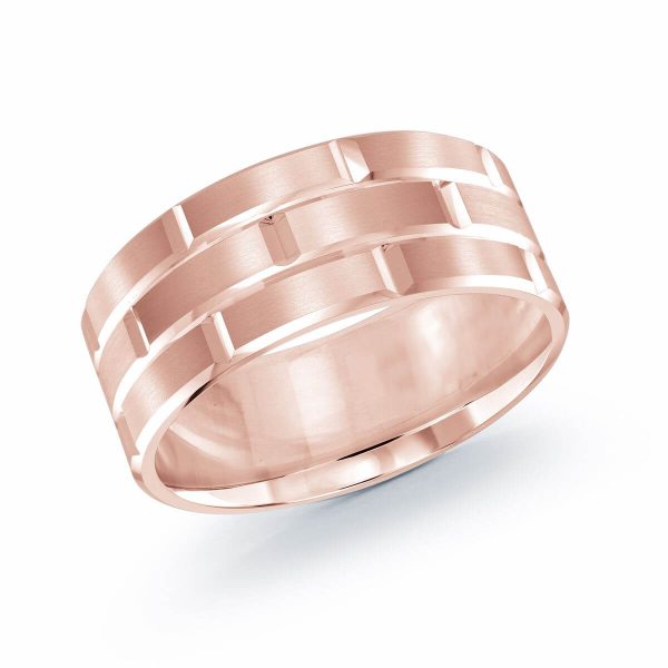 Mardini 9mm Men's Wedding Band in 10K Pink Gold FJM-002-9P