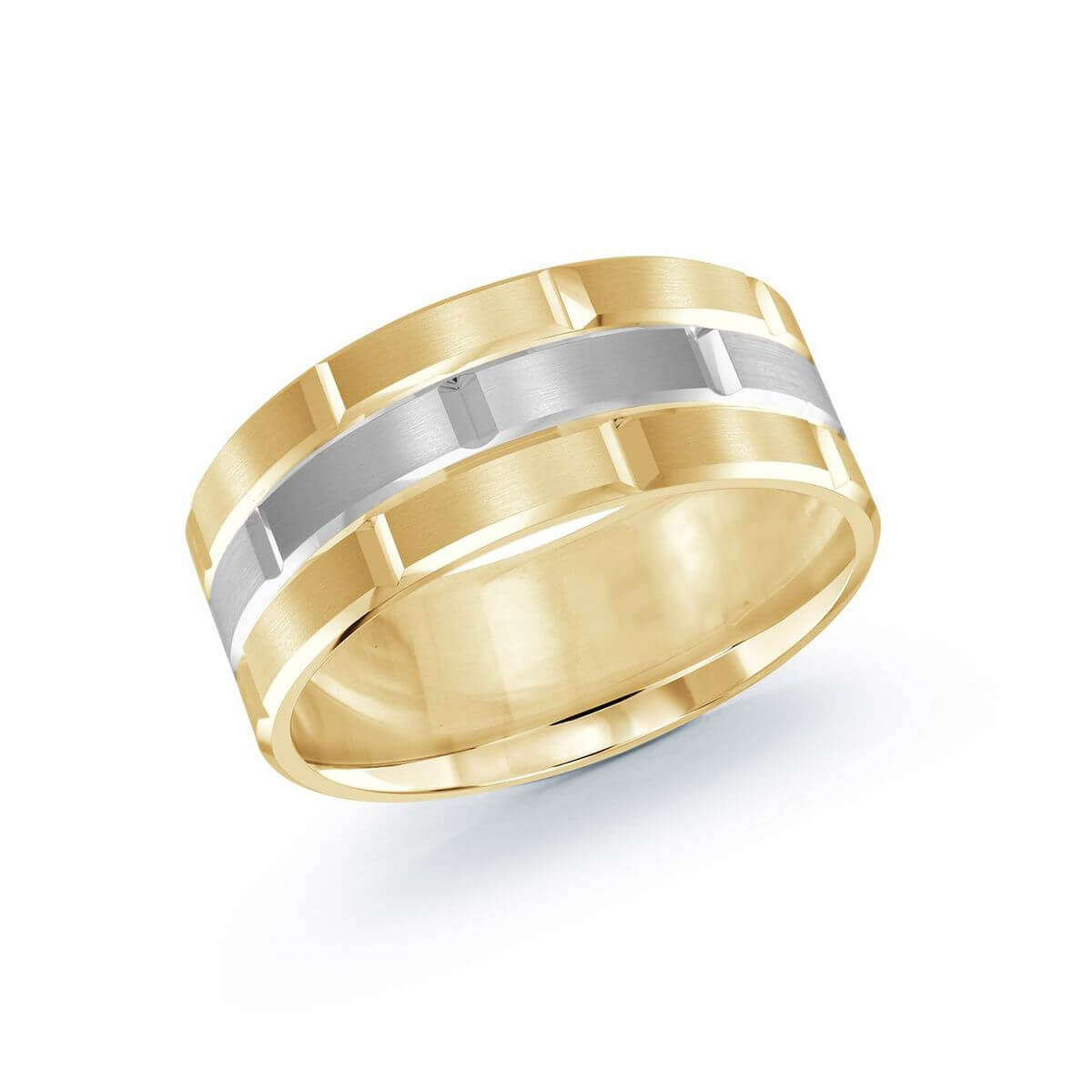 Mardini 9mm Men's Wedding Band in 10K Yellow White Gold FJM-002-9YW