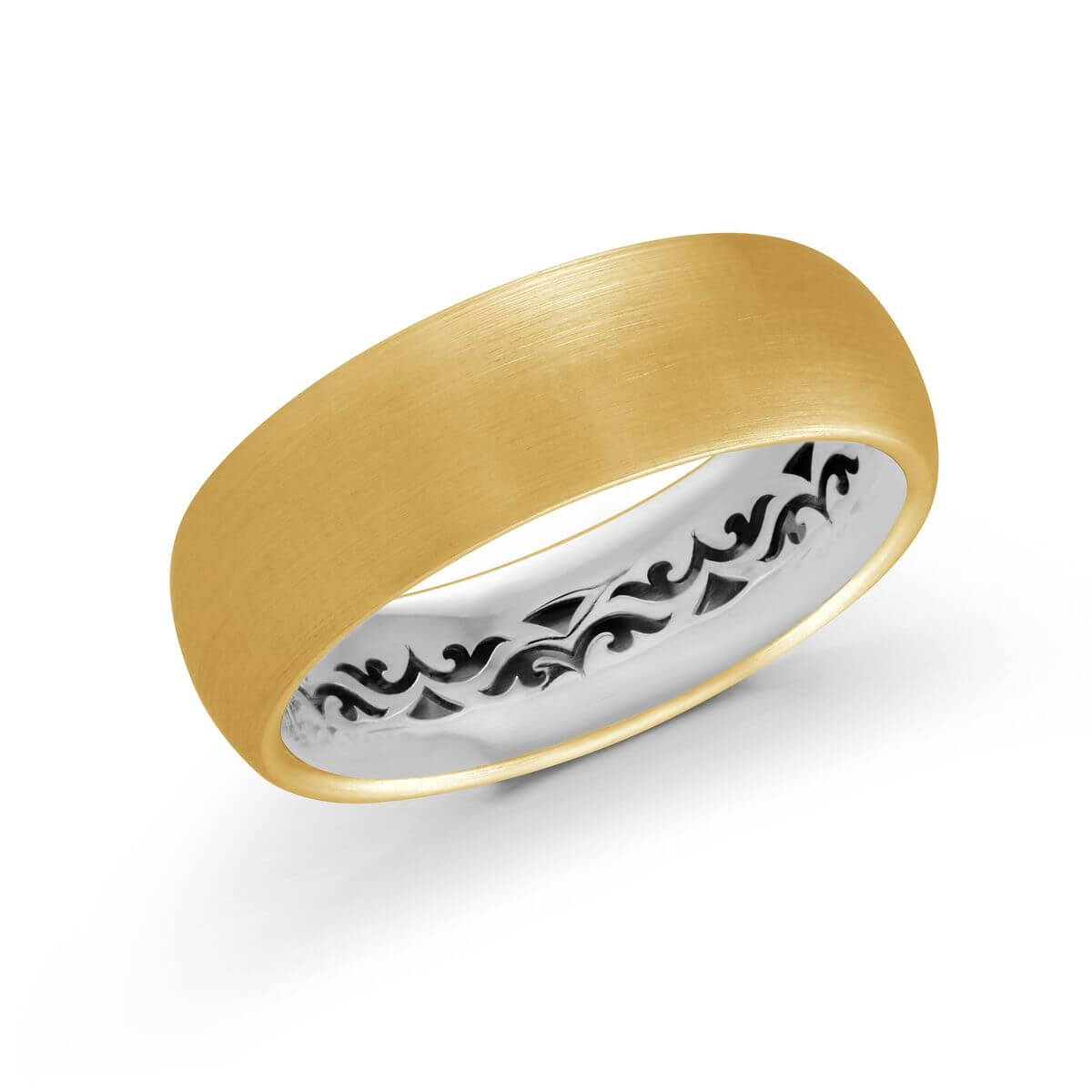 FJM-007-7YZW Mardini 7mm Men's Wedding Band in 10K Yellow White Gold FJM-007-7YZW