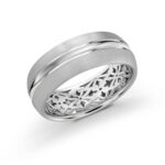 Mardini 8mm Men's Wedding Band in 10K White Gold FJM-017-8W