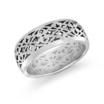 Mardini 8mm Men's Wedding Band in 10K White Gold FJM-018-8W