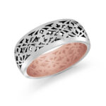 Mardini 8mm Men's Wedding Band in 10K White Pink Gold FJM-018-8WZP