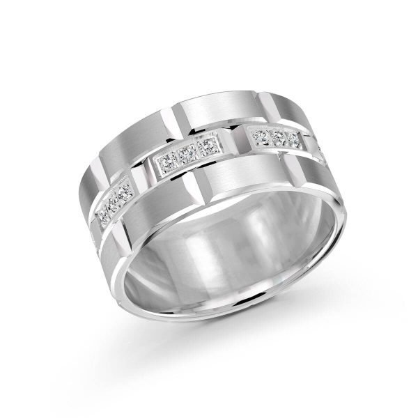 Mardini 11mm Men's Wedding Band in 10K White Gold FJMD-002-11W36