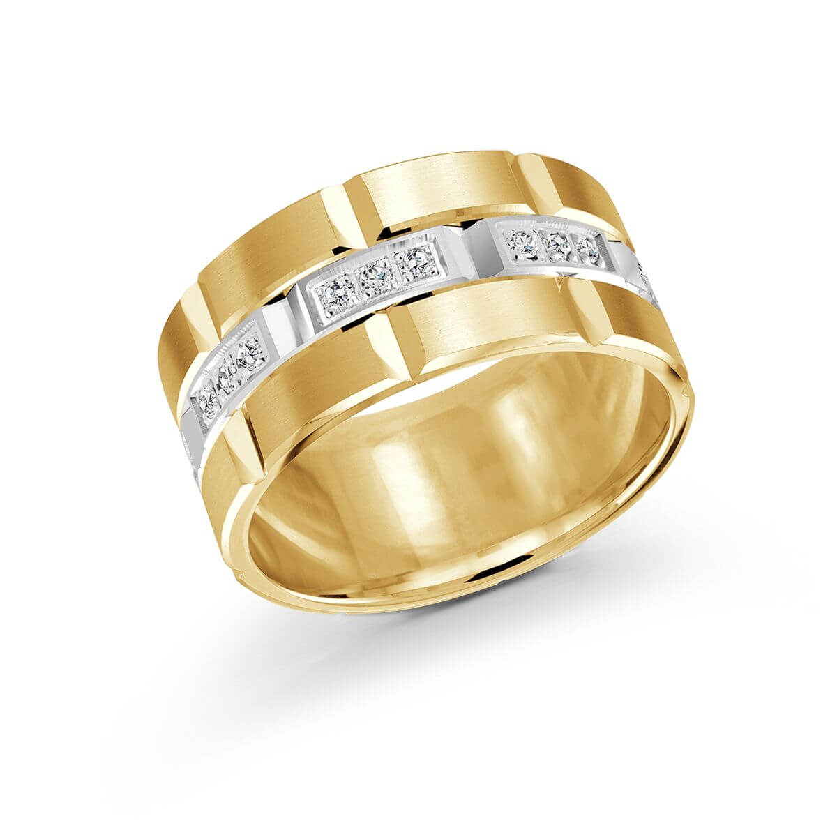 Mardini 11mm Men's Wedding Band in 10K Yellow White Gold FJMD-002-11YW36