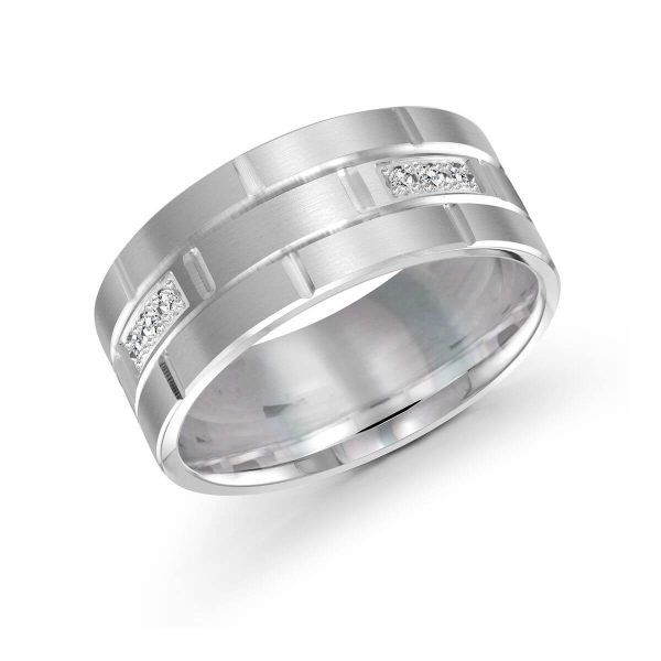 Mardini 9mm Men's Wedding Band in 10K White Gold FJMD-002-9W18