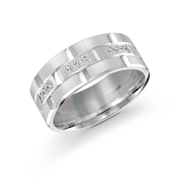 Mardini 9mm Men's Wedding Band in 10K White Gold FJMD-002-9W36