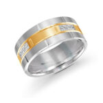 Mardini 9mm Men's Wedding Band in 10K White Yellow Gold FJMD-002-9WY18