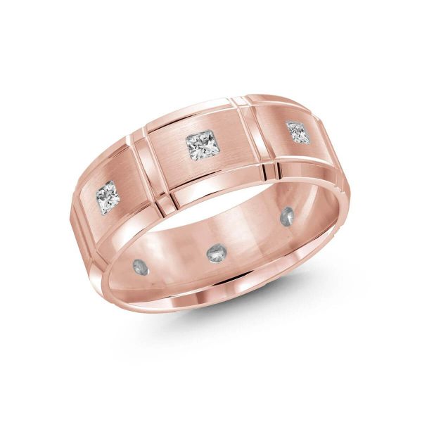 Mardini 8mm Men's Wedding Band in 10K Pink Gold FJMD-014-8P40