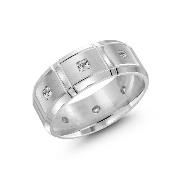 Mardini 8mm Men's Wedding Band in 10K White Gold FJMD-014-8W40
