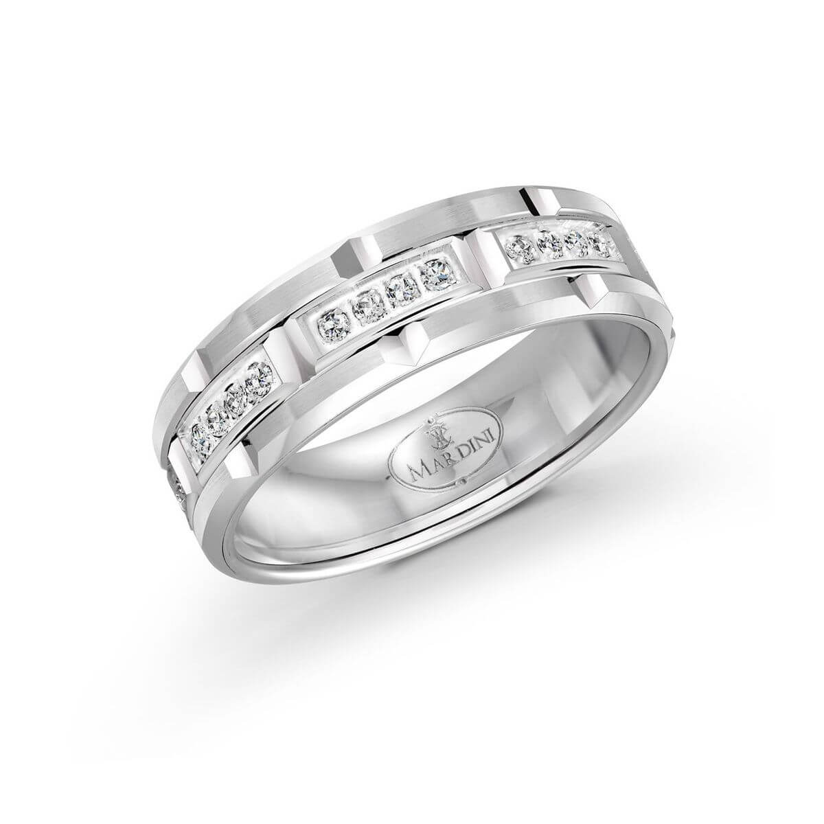 Mardini 7mm Men's Wedding Band in 10K White Gold FJMD-073-7W32