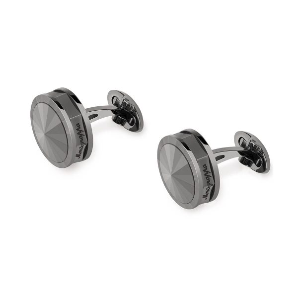 Montegrappa Nerouno Cufflinks Gun Metal PVD Metal Inlay IDNLCLIS