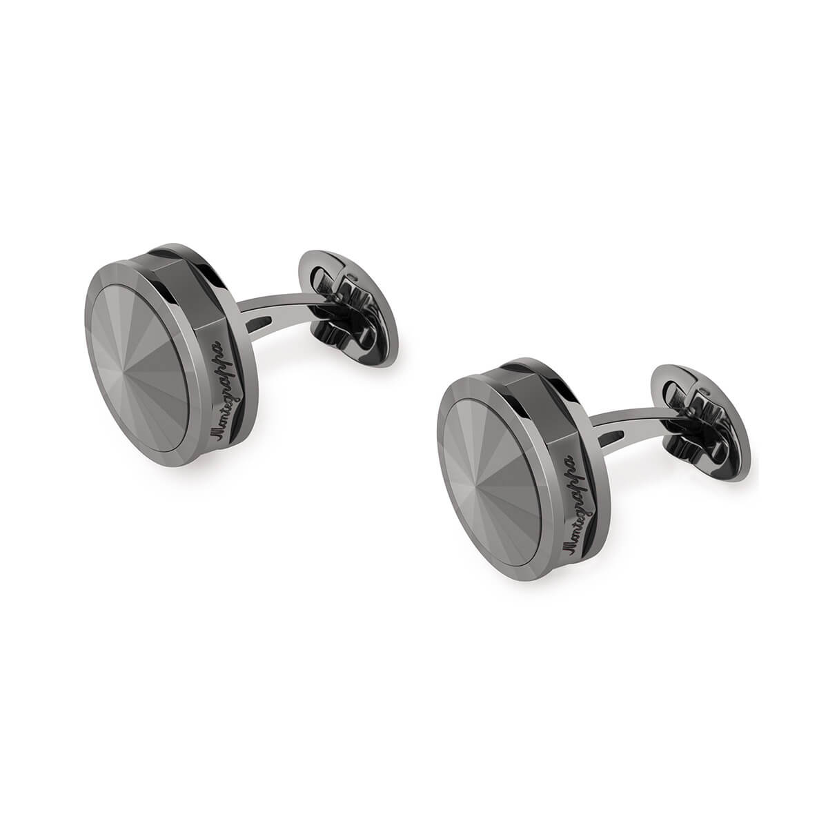 IDNLCLIS Montegrappa Nerouno Cufflinks Gun Metal PVD Metal Inlay IDNLCLIS