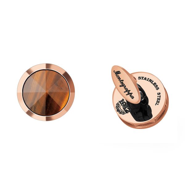 Montegrappa Nerouno Cufflinks Rose Gold With Tiger Eye Inlay IDNRCLTS 3