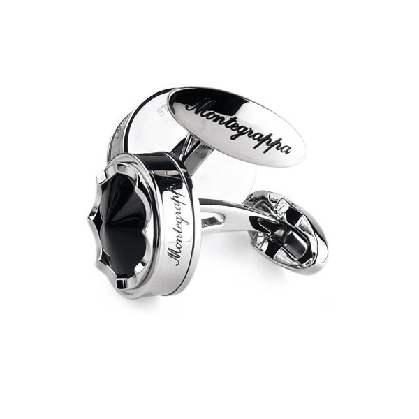 Montegrappa Parola Cufflinks Stainless Steel Black IDWOCLIC