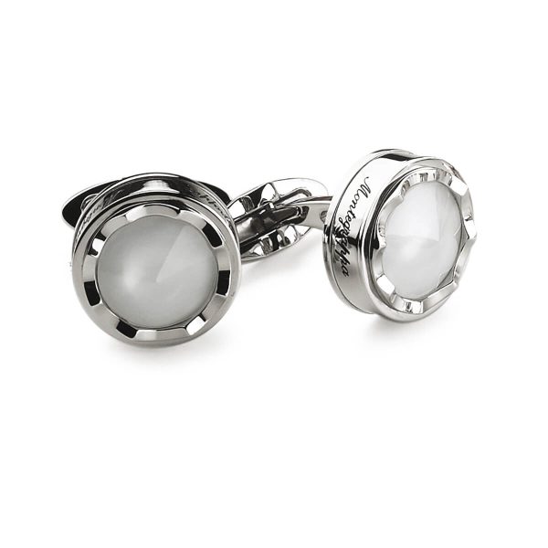 Montegrappa Parola Cufflinks Stainless Steel White IDWOCLIW